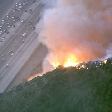 VIDEO: Firefighters racing to contain Getty fire in Southern California 