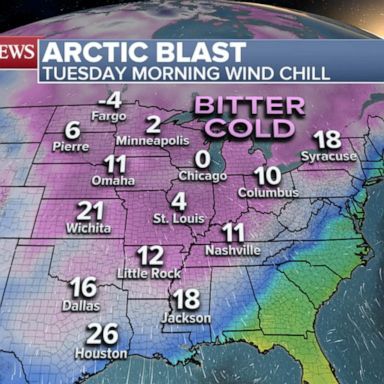 VIDEO: Bitter arctic air moves into center of US