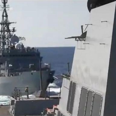 VIDEO: Russian Navy ship’s passes near US warship