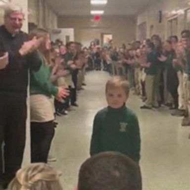 VIDEO: The young fighter getting the hero’s welcome he deserves