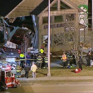 VIDEO: Truck slams Starbucks in Illinois