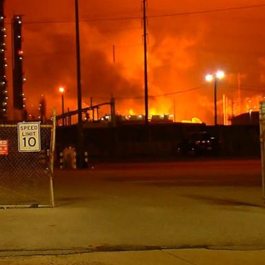 VIDEO: Air quality being monitored after massive refinery fire