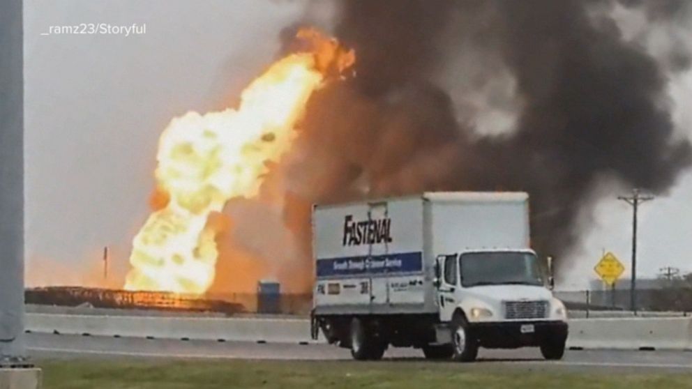 Video Massive Gas Pipeline Fire In Texas Abc News