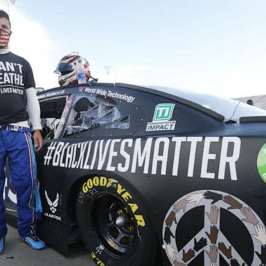 VIDEO: NASCAR community marches with Bubba Wallace after noose was found in his garage