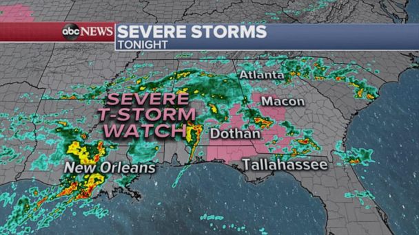 Video Severe Storms From Louisiana To Carolinas - ABC News