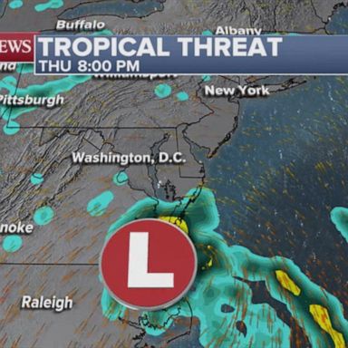 VIDEO: Tropical threat off Carolinas moves towards Northeast