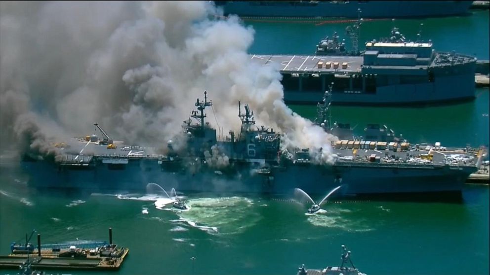 Video 21 sailors, civilians hospitalized after fire aboard naval vessel ...