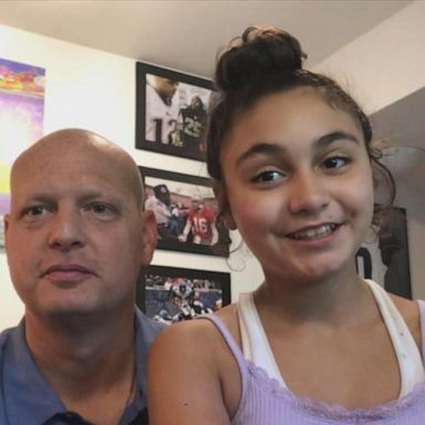 VIDEO: Dad and stepdaughter who battled cancer give back to team that cared for them