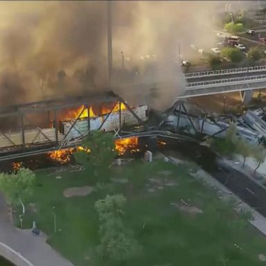 VIDEO: Freight train derailment causes inferno in Arizona