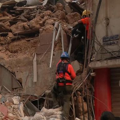 VIDEO: Desperate search continues after Beirut rescue team discovers possible signs of life