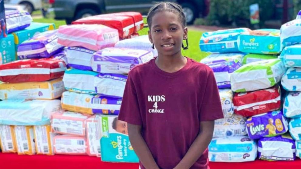 11 year old donates over 22 000 diapers to single moms