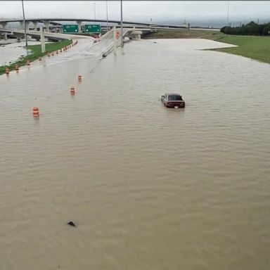 VIDEO: More than 60 people rescued from flooded highway due to Tropical Storm Beta