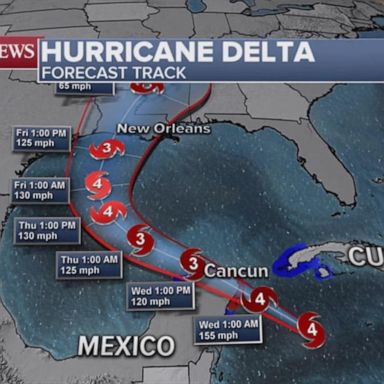 VIDEO: Hurricane Delta bearing down on the US Gulf Coast