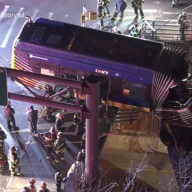 VIDEO: Bus crashes off overpass in New York City