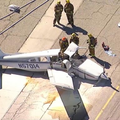 VIDEO: Pilot dies when small plane crashes into semi-truck