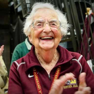 VIDEO: Sister Jean cheers Loyola Chicago to victory