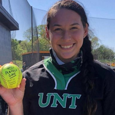 VIDEO: College senior makes softball history with perfect game