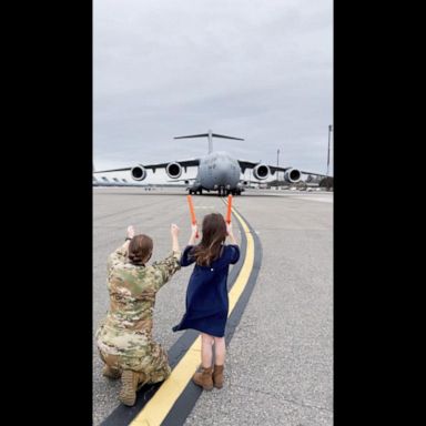 VIDEO: 8-year-old girl marshals in her father’s final military flight