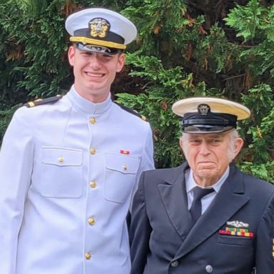 VIDEO: Grandfather gives Navy-bound grandson his 1st salute