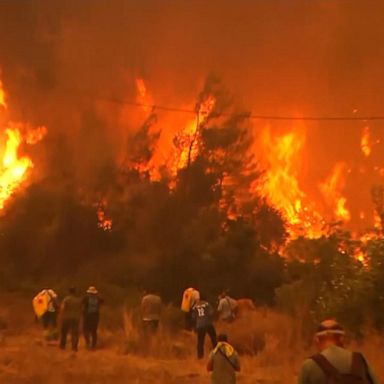 VIDEO: Raging fires in Greece burn hundreds of thousands of acres