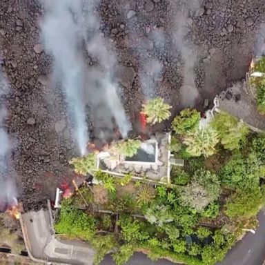 VIDEO: Canary Island officials worry volcanic lava may create acid rain