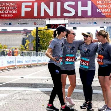 VIDEO: Blind runner finishes Twin Cities Marathon