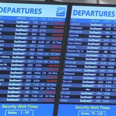 VIDEO: Southwest Airlines cancels at least a quarter of its flights