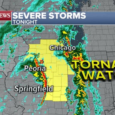 VIDEO: Tornado Watch issued as storms could stir up damaging winds and hail