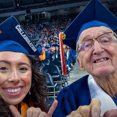 VIDEO: Grandfather, granddaughter graduate college together