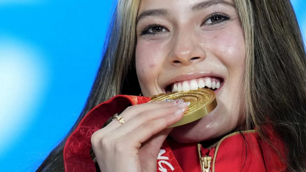 Eileen Gu, the US-born freestyle ski star representing China at