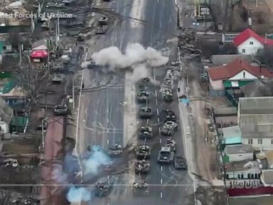 WATCH: Russian tanks, armored vehicles ambushed outside Kyiv