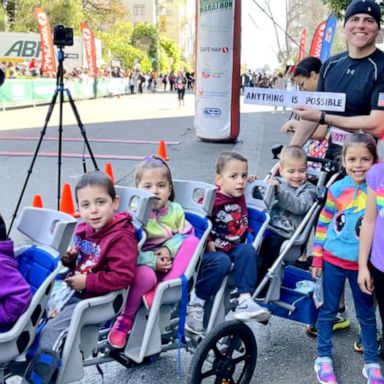 VIDEO: Person of the Week: Dad aims to break running record with kids