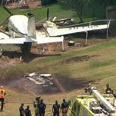 VIDEO: Small plane crashed in backyard of a home