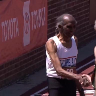 VIDEO: 100-year-old man breaks record at Penn Relay 