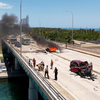 VIDEO: Small plane crashes on Miami bridge 