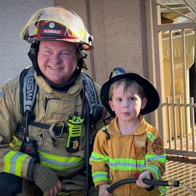 VIDEO: Toddler firefighter answers the call