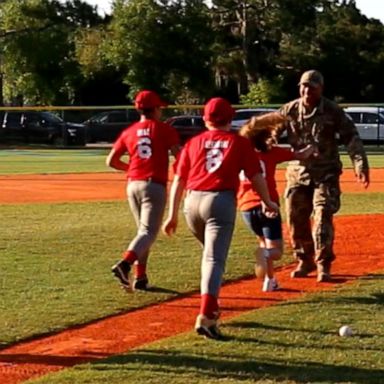 VIDEO: Military dad surprises kids at the ballpark