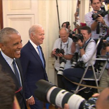 VIDEO: Obamas return to White House to unveil portraits