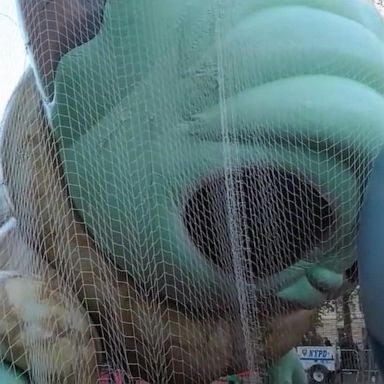 VIDEO: NYC Thanksgiving parade balloons prepped for flight