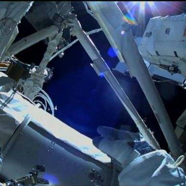 VIDEO: NASA astronauts conduct spacewalk for space station upgrade