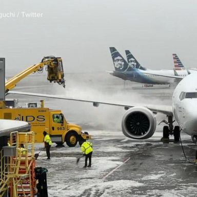 VIDEO: Flights cancelled, runways closed as artic blast sweeps nation