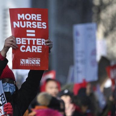 VIDEO: More than 7,000 nurses on strike in New York City