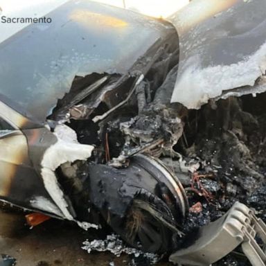 VIDEO: Tesla erupts in flames on California highway