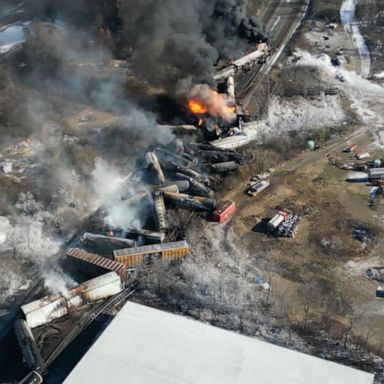 VIDEO: Toxic blast fears trigger evacuations near derailed train in Ohio