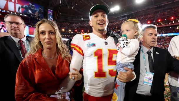 Patrick Mahomes introduces son at Disneyland after Super Bowl victory