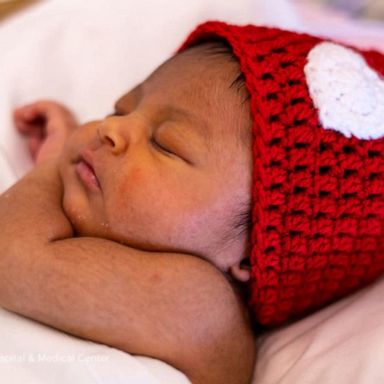 VIDEO: NICU families gifted with Valentine's Day hats