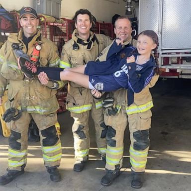 VIDEO: Firefighters help young athlete get to basketball game after car accident