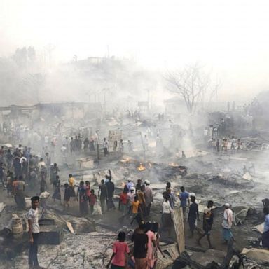 VIDEO: Major fire at refugee camp in Bangladesh