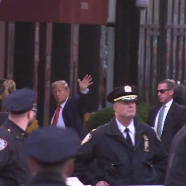 VIDEO: Trump arrives in NYC alongside family ahead of arraignment