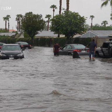 VIDEO: California reels from rare tropical storm